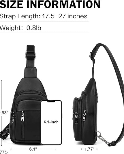 MASINTOR Sling Bag for Women - Crossbody Bags Fanny Pack with Vegan Leather - Adjustable Sling Backack for Travel