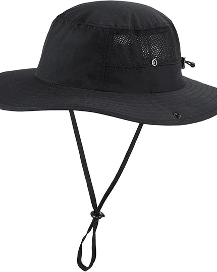 Home Prefer UPF50+ Mens Sun Hat Wide Brim Womens UV Protection Beach Bucket Hat for Fishing Hiking Snap Up Cowboy Hat