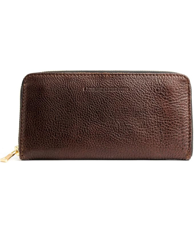 Portland Leather Goods Women's Accordion Zip Wallet – Handcrafted in Durable, Full-Grain Leather – 8 Card Slots & Secure Zippered Pocket – Coldbrew