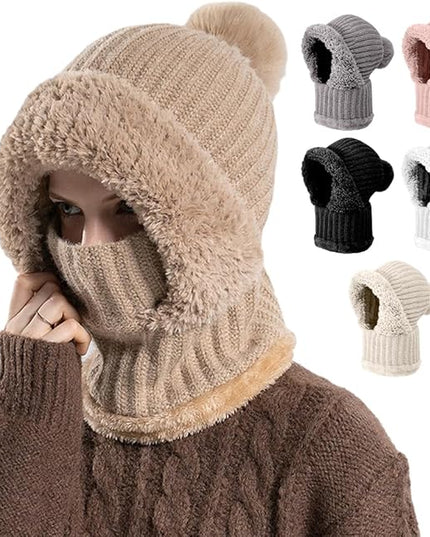 3 in 1 Beanie Hat with Scarf and Mask, Upgrade 3 in 1 Beanie Hat For Women, Fall Winter Warm Knitted Ski Scarf and Mask Set