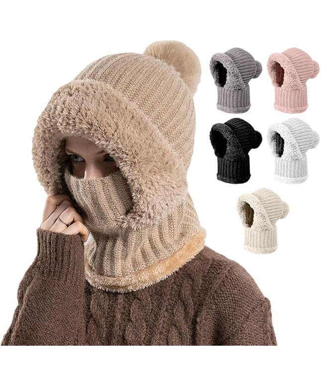 3 in 1 Beanie Hat with Scarf and Mask, Upgrade 3 in 1 Beanie Hat For Women, Fall Winter Warm Knitted Ski Scarf and Mask Set