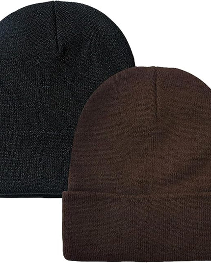 ZOORON 1&2 Pack Beanie for Men Women Slouchy Beanie Hats Winter Knit Caps Soft Ski Hat Unisex