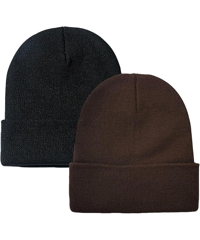 ZOORON 1&2 Pack Beanie for Men Women Slouchy Beanie Hats Winter Knit Caps Soft Ski Hat Unisex