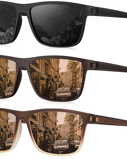KALIYADI Polarized Sunglasses for Men, Lightweight Sun Glasses with UV Protection for Driving Fishing Golf