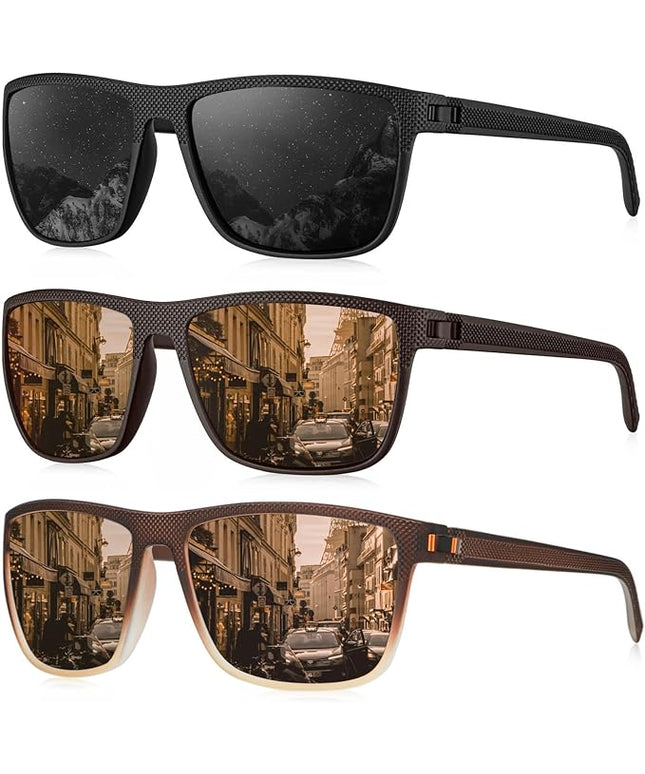 KALIYADI Polarized Sunglasses for Men, Lightweight Sun Glasses with UV Protection for Driving Fishing Golf