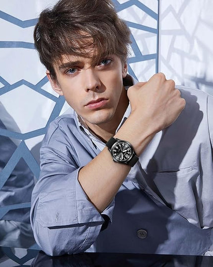 CIVO Analog Wrist Watches for Men: Waterproof Stainless Steel Mens Watches - Silver Watch with Easy Read Dial Men's Watch for Gift