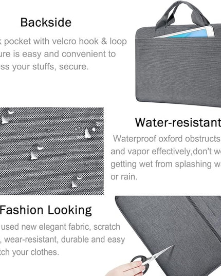 Voova Laptop Bag 13-14 Inch, 360° Protective Laptop Case Sleeve with Shoulder Strap Compatible with Macbook Air 13, MacBook Pro 13/14, Waterproof Computer Bag Slim Briefcase for Men Women, Grey