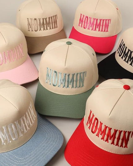 MIRMARU Two-Tone Vintage Canvas Trucker Hats for Men & Women, Adjustable Size Baseball Caps with Trendy Embroidered Design