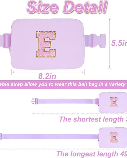 Uygafly Christmas Gifts for Teenage Girls Stocking Stuffers for Teen Girl Initial Fanny Pack | Belt Bag Crossbody Bags for Women Girls Kids,10 11 12 13 14 15 Years Old Trendy Stuff Cute | Lavender,E