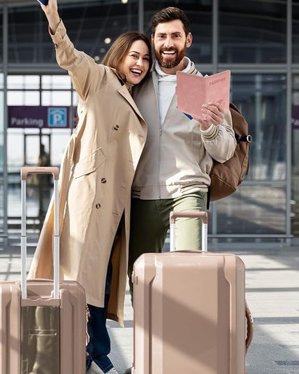 2 Pack Passport Holder for Travel, Passport Wallet Cover Case Waterproof RFID Blocking Passport Holder with Pen Holder Travel Must Haves Accessories, Passport Book Holders for Women and Men