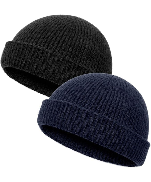 vidsel Thin Wool Fisherman Beanie Hat for Men Women Fall Winter,Short Knit Cuffed Fashion Trawler Skull Cap,Watch Cap