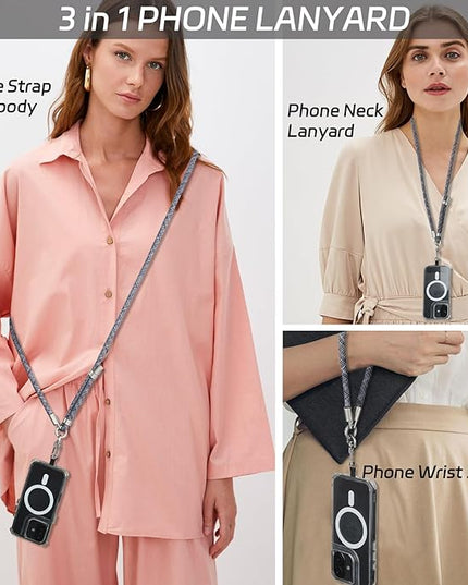 3-in-1 Adjustable Phone Lanyard Crossbody Cell Phone Neck Strap Universal Mobile Wrist Lanyard