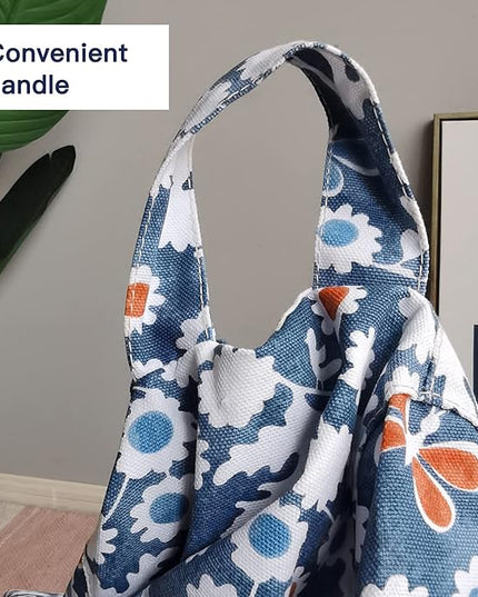 YuppieLife Stuffed Animal Storage Bean Bag Chairs Canvas Cover for Kids(Just Cover，No filling）/Machine Washable Toddler Sofa Cover for Room Decor/Durable Eco-print furniture(27'',Insect Paradise)