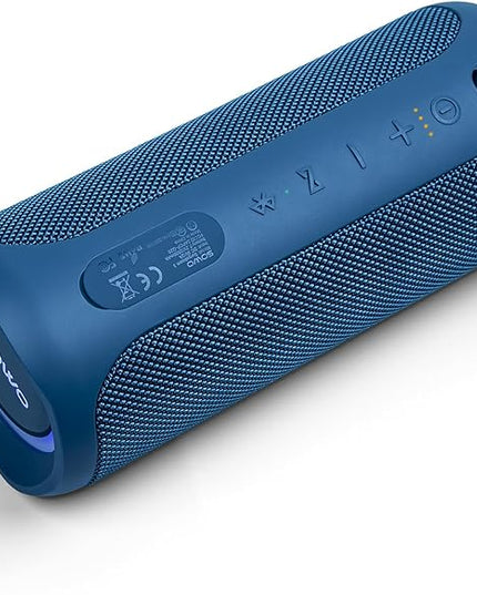 SOWO Waterproof Speaker Bluetooth Wireless- Portable Speaker Loud with Built-in Subwoofer and Tweeter, Extra Bass, Stereo Sound, IP67, Colorful Lights for Party, Outdoor, Camping - Blue