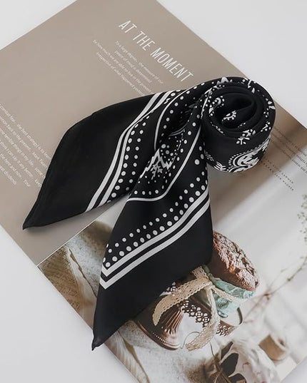 27.5 Inches Square Silk Feeling Neck Scarf for Men Necktie Silk Bandanas Pocket Square Cowboy Scarves