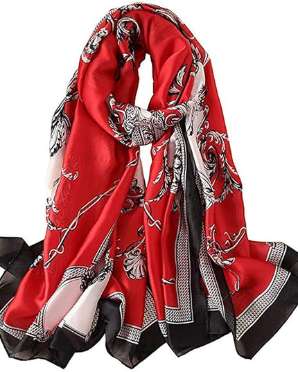 Fashion Scarves Scarf 100% Silk Feeling Scarf Silk Like Scarves Long Lightweight Sunscreen Shawls for Women