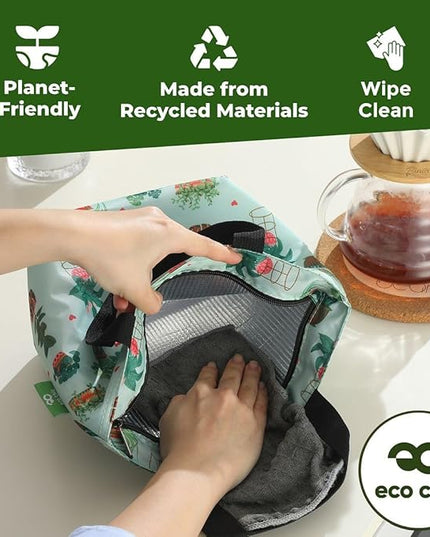 ECO CHIC Insulated Lunch Bag - Waterproof, Reusable Office Lunch Tote Bag for Women & Men - Durable Cooler in Cute Colorful Designs - Ideal for daily lunching
