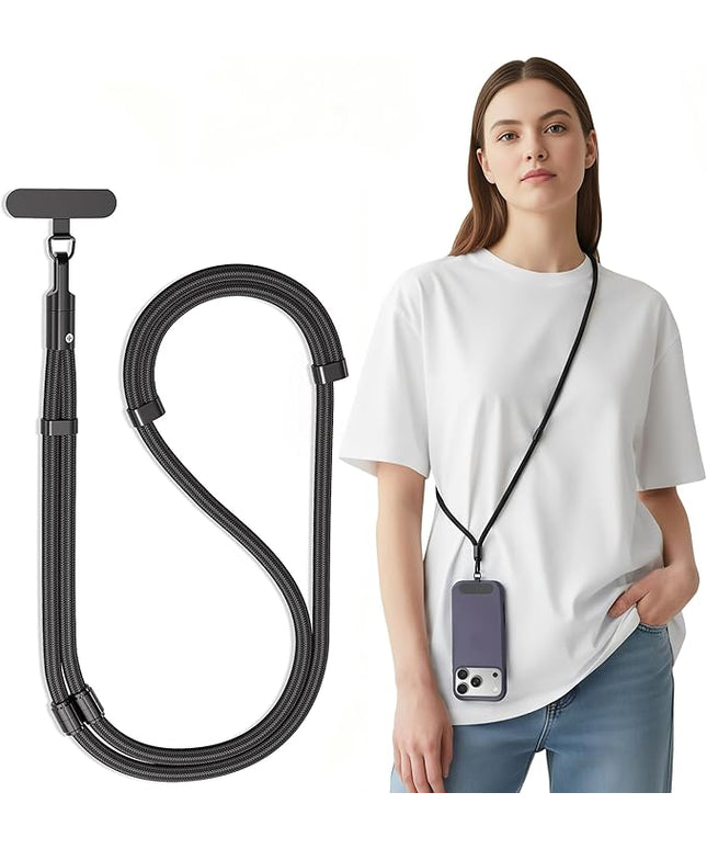SURDOCA 3-In-1 Phone Lanyard for Crossbody, Neck & Wrist, Adjustable Anti Theft Phone Strap with Tether Tab & Loop Strap - Universal for Most Smartphones, Camera, Key - Travel Essentials