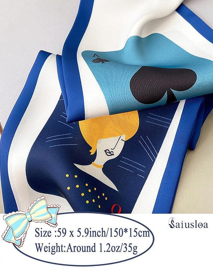 Purse Scarf For Handbags Head Scarves For Women's Hair Bags Scarfs Long Skinny Scarves Fashion Silky