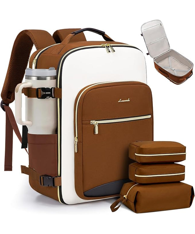 LOVEVOOK 50L Travel Backpack for Women & Men, Airline Approved Carry On Luggage with 3 Packing Cubes, TSA Overnight Bags, Waterproof Personal Item Bag, Weekender Essentials Backpacks fits 17" Laptop