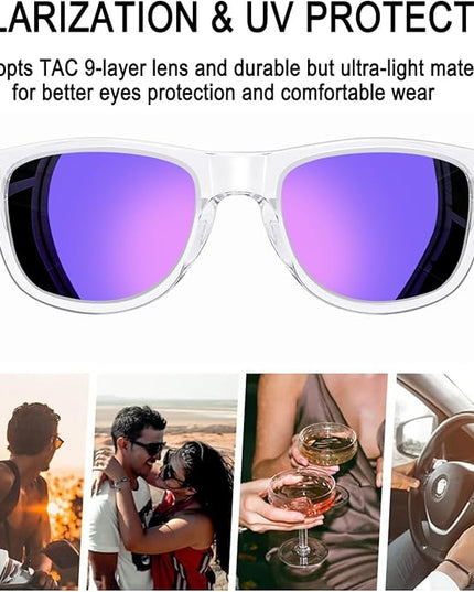 Joopin Square Sunglasses Polarized UV Protection Trendy Designer Sun Glasses Men Women