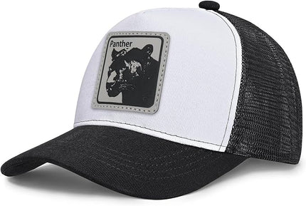Animal Trucker Hats Leather Pattern Adjustable Snapback Mesh Animal Baseball Cap for Men