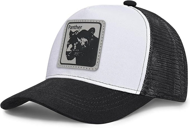 Animal Trucker Hats Leather Pattern Adjustable Snapback Mesh Animal Baseball Cap for Men