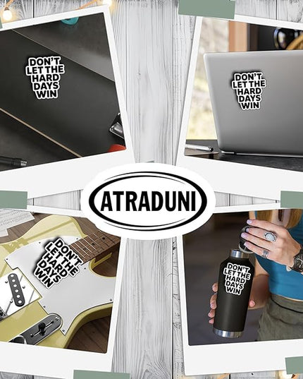 (3Pcs) Don’t Let The Hard Days Win Sticker Inspirational Quote Vinyl Waterproof Decal for Laptop Water Bottle Phone Motivational Mental Health Stickers for Gifts Students Adults Size 3"x 2.8"