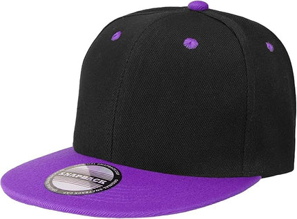 Classic Snapback Hat Cap Hip Hop Style Flat Bill Blank Solid Color Adjustable Size
