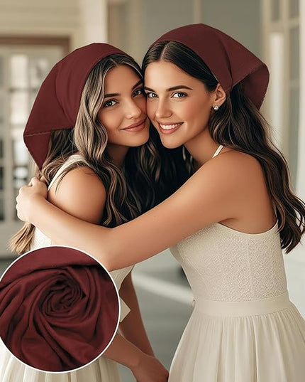 27" Cotton Hair Bandana for Women, Ladies Solid Color Neck Scarf Women's Square Scarves for Beach Dating Leisure
