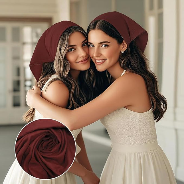 27" Cotton Hair Bandana for Women, Ladies Solid Color Neck Scarf Women's Square Scarves for Beach Dating Leisure