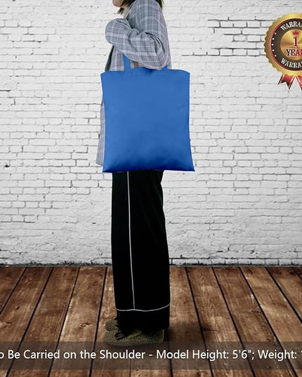 TOPDesign 6-Pack Economical 16"x15" Ocean Blue Cotton Tote Bags, Lightweight Medium Reusable Grocery Shopping Cloth Bags, Suitable for DIY, Advertising, Promotion, Gift, Activity