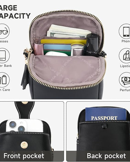 Small Crossbody Bags for Women, Lightweight Mini Cute Cell Phone Purse for Women with Tassel Shining Butterfly