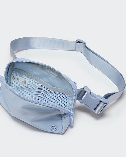 Pander Two Way Zipper Fanny Pack Nylon Everywhere Belt Bag for Women, Water Repellent Waist Packs, Crossbody Bags with Adjustable Strap (Windmill Blue).