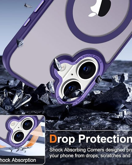 Hython Case for iPhone 16 Plus Case Magnetic Translucent Matte Phone Cases 6.7" [Compatible with MagSafe] Thin Slim Fit Shockproof Bumper Hard Protective Cover for Women Men Girls, Deep Purple