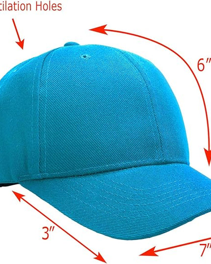 Falari Wholesale Bulk Lot 12-Pack Baseball Cap Adjustable Size Plain Blank Solid Color