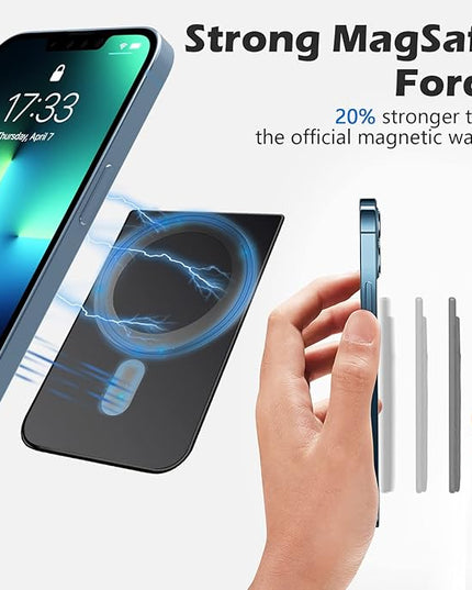 imluckies Magnetic Wallet for iPhone Magsafe, Double Stretchy Fabric Pocket Wallet, Magnet Credit ID Card Wallet Holder for iPhone 17 Pro Max / 17 Pro / 17/16 / 15/14 / 13/12 Series, Black