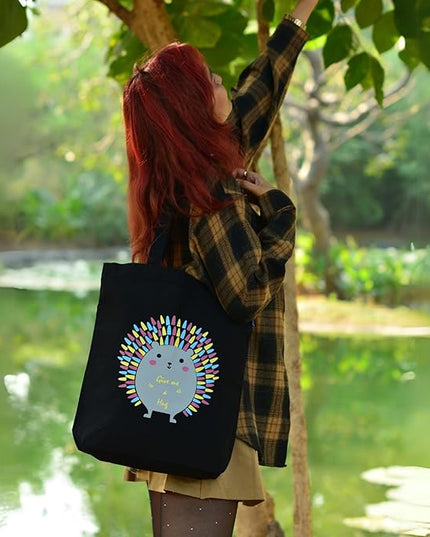 Ecoright Tote Bag for Women with Zipper, Small Tote Bag, Canvas Bag, Reusable Cotton Bag for Beach, Grocery, School & Work