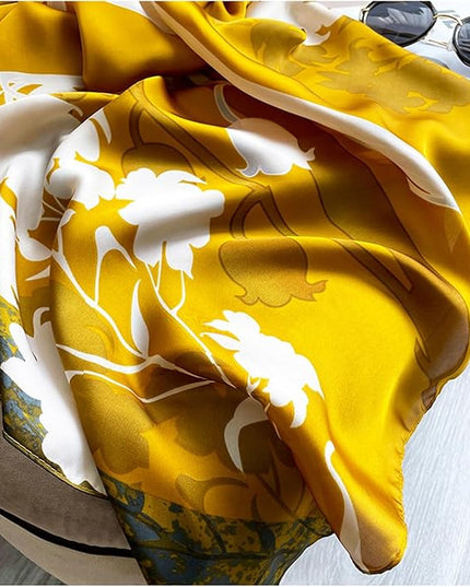 Fashion Scarves Scarf 100% Silk Feeling Scarf Silk Like Scarves Long Lightweight Sunscreen Shawls for Women