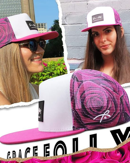 Grace Folly Trucker Hat for Men & Women. Snapback Mesh Caps
