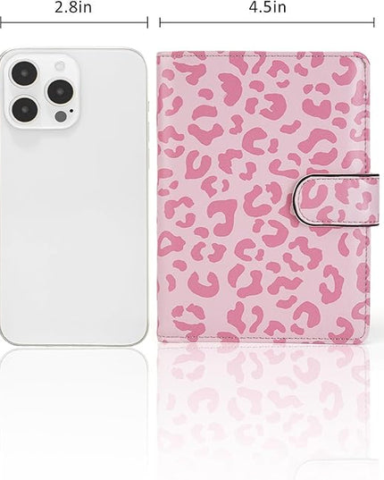 Passport Holder for Travel Essentials, RFID Blocking Passport Wallet Cover with Magnetic Closure, Passport Book Holders for Women and Men (Pink Leopard)
