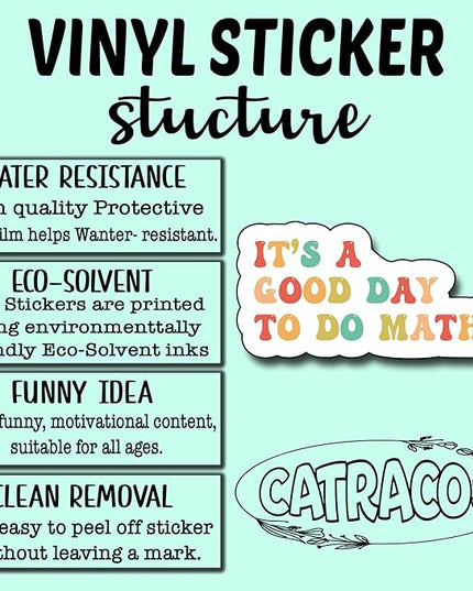(3Pcs) It's a Good Day to Do Math Sticker, Teacher Sticker Decorate Books Laptop Phone Water Bottles Kindles Stickers Tumbler Waterproof Vinyl Decorate Sticker 3" Inch