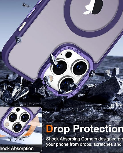 Hython Case for iPhone 12 Pro Max Case Magnetic Translucent Matte Phone Cases 6.7" [Compatible with MagSafe] Thin Slim Fit Shockproof Bumper Hard Protective Cover for Women Men Girls, Deep Purple