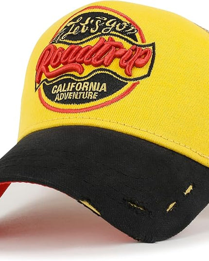 ililily Premium Road Trip Vintage Distressed Snapback Trucker Hat Baseball Cap