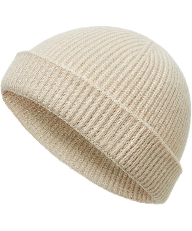 vidsel Thin Wool Fisherman Beanie Hat for Men Women Fall Winter,Short Knit Cuffed Fashion Trawler Skull Cap,Watch Cap