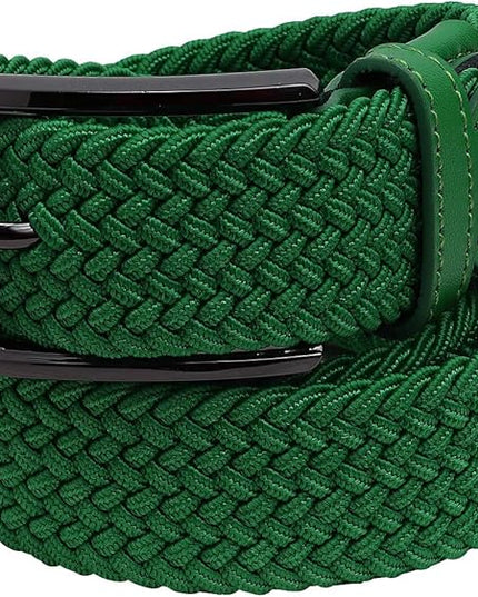 Falari Men Women Multicolored Elastic Stretch Braided Belt Canvas Fabric Woven No Holes Belt