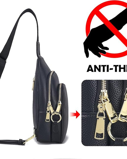 Anti Theft Crossbody Bags for Women Leather Sling Bag Cross Body Travel Purse Chest Bags Fanny Pack Gift Teen Girl