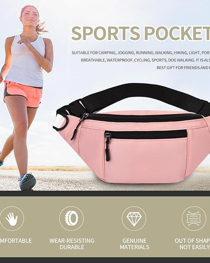 DAITET Crossbody Fanny Pack for Men&Women,Large Waist Bag & Hip Bum Bag with Adjustable Strap for Outdoors Workout Traveling Casual Running Hiking Cycling