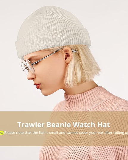 SATINIOR 6 Pieces Trawler Beanie Watch Hat Roll up Edge Skullcap Fisherman Beanie Unisex