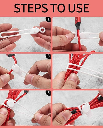25 Pcs Silicone Cable Ties, Reusable Cable Straps Wire Organizer, Cable Management Cord Organizer for Fastening Earphone Phone Charger Home Office Desk Kitchen Appliances Cable Cords Wires